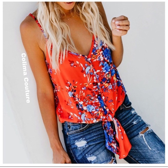 Back in stock! Hailey tie tank - Picture 2 of 4